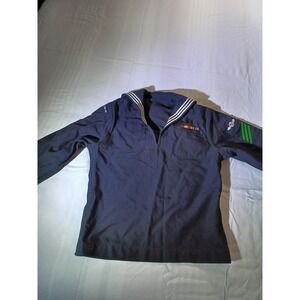 Vintage‎ Quarterdeck Collection Sweater Mens Medium Blue US Navy Wool Jumper
